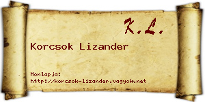 Korcsok Lizander névjegykártya